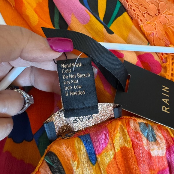 Rain Floral Cold Shoulder Top - Orange - Picture 10 of 14